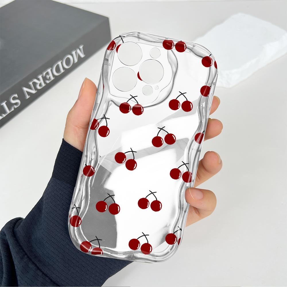 Cute Cartoon Pattern Cream Texture Casing Wavy Edge Soft Silicone Cover Phone Case for OPPO Reno Realme