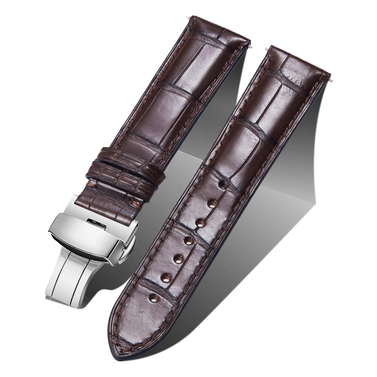 

BINLUN Кожаные часы Кожа крокодила Быстросъемный Сменный Ремешок для часов Классические Ручной работы Натуральная кожа Часы Унисекс Ремешок, Узор, Ремешок, Ремешок,