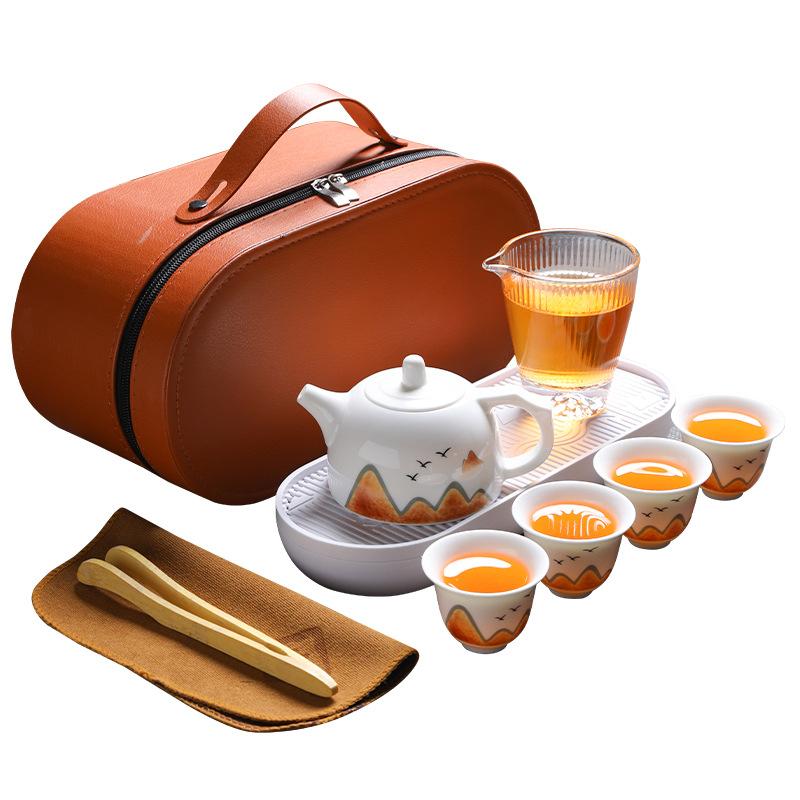 

Нефритовый супник, чернильница, крышка с изображением гор и рек эпохи Ваньли, дорожный чайный набор, сумка для деловых поездок, портативный дорожный набор, чайный набор для улицы