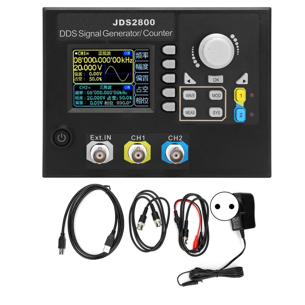 Signal Generator Kit JDS2800-15MHz Function Signal Generator 2.4in LCD DDS Dual Channel Signal Source