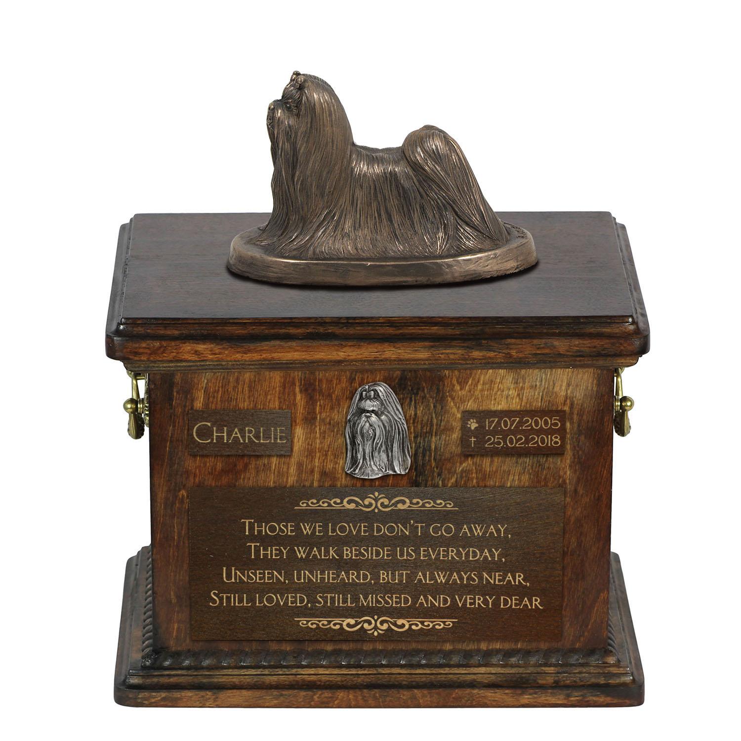 

Shih Tzu, Chrysanthemum Dog I - urn for dog ashes, urn with a statuette, personalized urn for dog ashes by Art-Dog brand коричневий