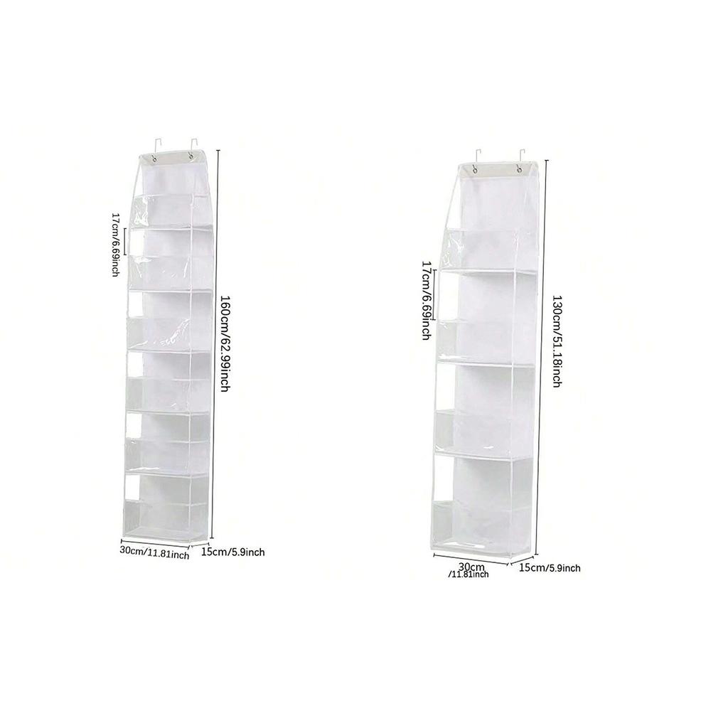 1pc/2pcs - Over-the-Door Organizer – Versatile, Foldable, Clear Wall-Mounted Storage Solution for Home Organization