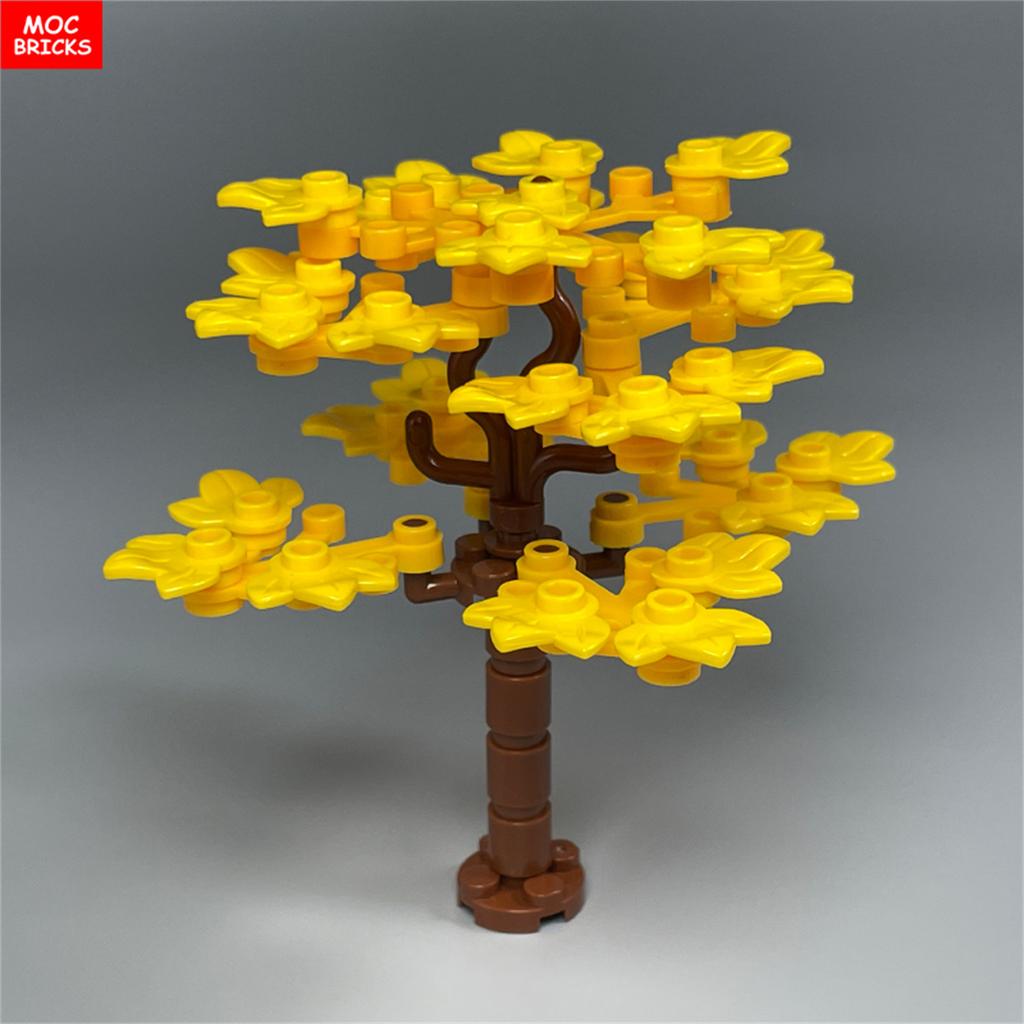 MOC Bricks Green Tree Series Construction Building Blocks Plant City Garden Street Lake View Park Jungle Christmas Toys For Kids