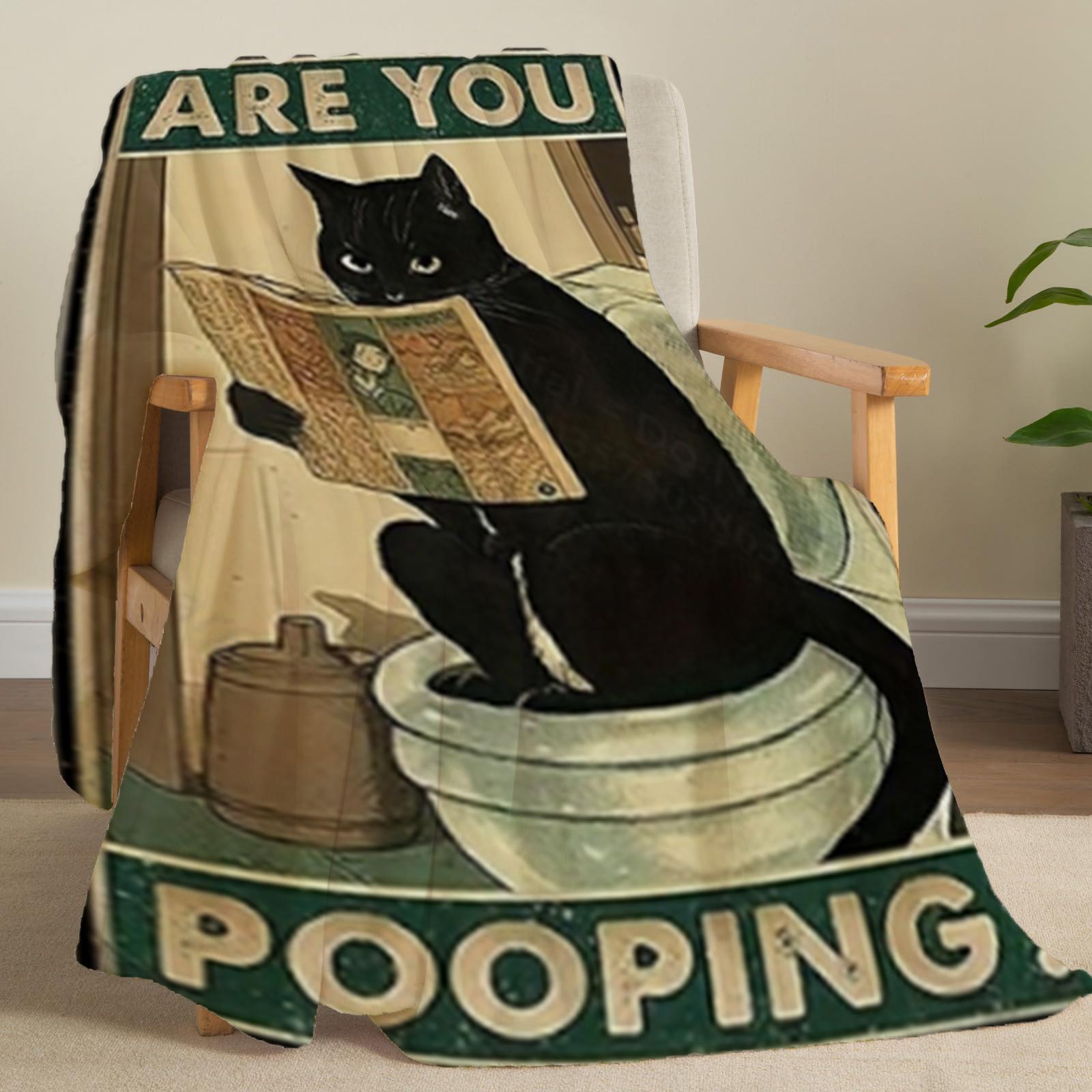 

ARE YOU POOPING Creative Print Flannel Throw Blanket Super Soft Cozy Sofa Nap Blanket Home Blanket Perfect Gift for Her 75cmx90cm