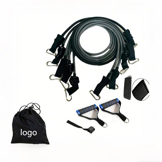 11-Piece Gray Resistance Band Set for Fitness, Shoulder Mobility, and Muscle Building