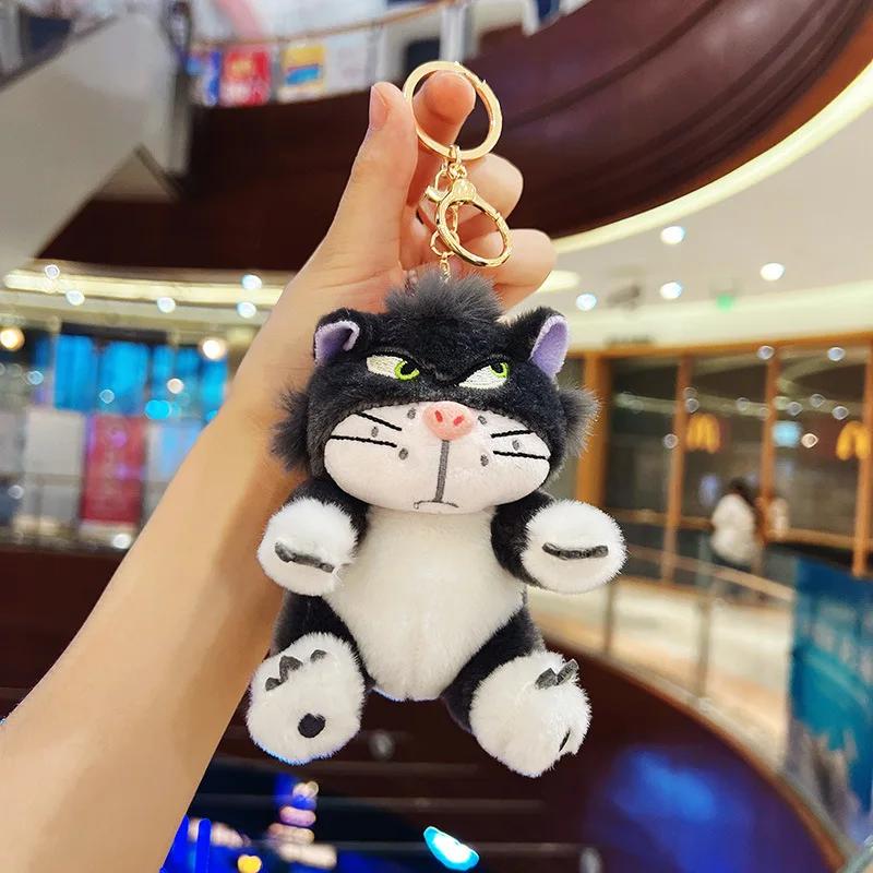 New Year giftCute Lucifer Cat  Keychain Anime Movie Stuffed Doll Soft Lucifer Cat Plushie Girl Key Chain Bag Pendant