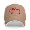Christmas Ornaments Black Baseball Cap Holiday Design Red Baubles Pattern Fashion Accessory for Men and Women Casual Wear
