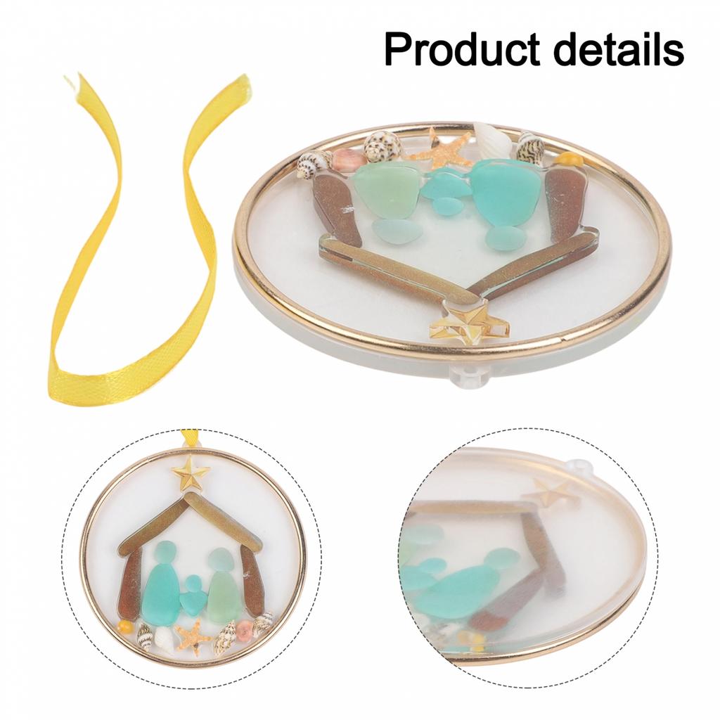 Coastal Nativity Ornament Jesus Birth Ornament Golden Star Accent