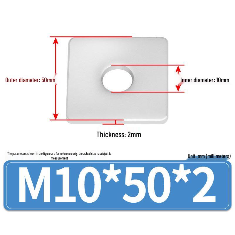 304 Stainless Steel Thickened Square Flat Washers M4-M24