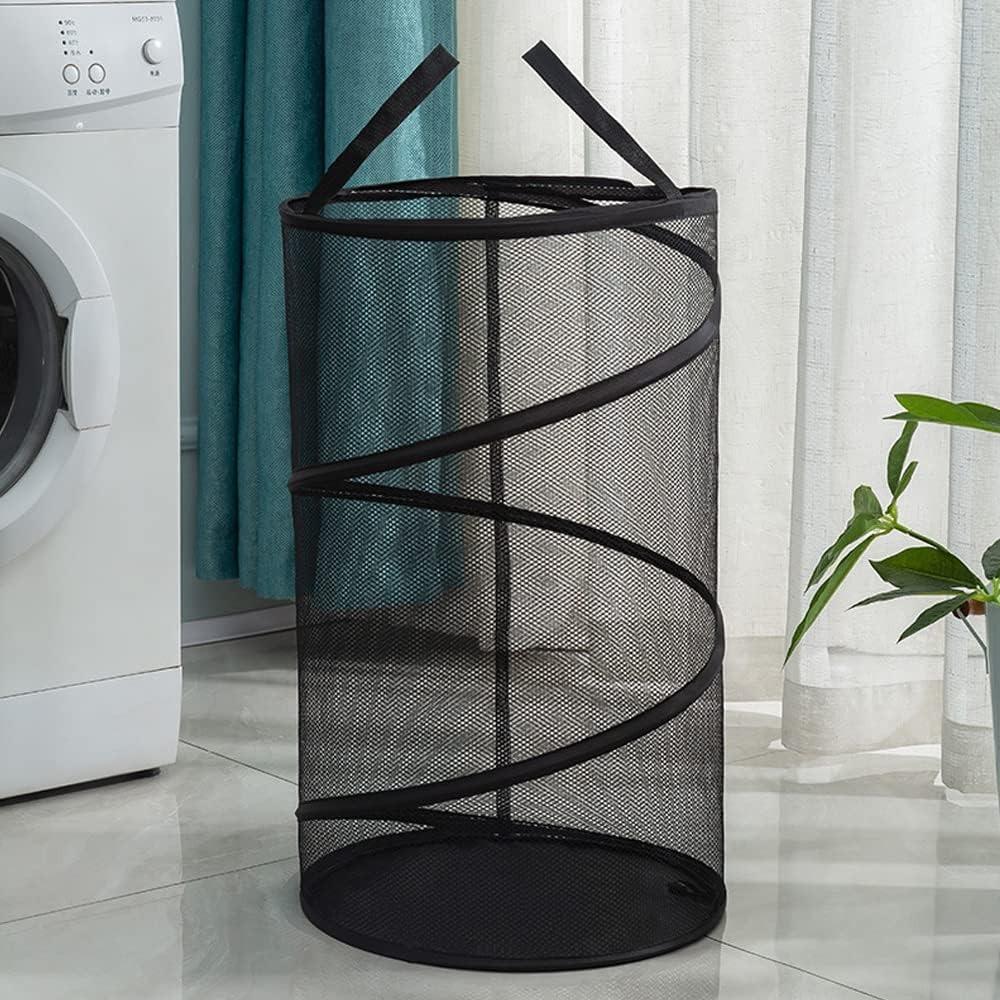 Cesto Pieghevole per Biancheria Sporca Rete Grande Sacca Porta Filati Secchio con Telaio Organizzatori per Bucato Sacca Portaoggetti Organizer per la Conservazione