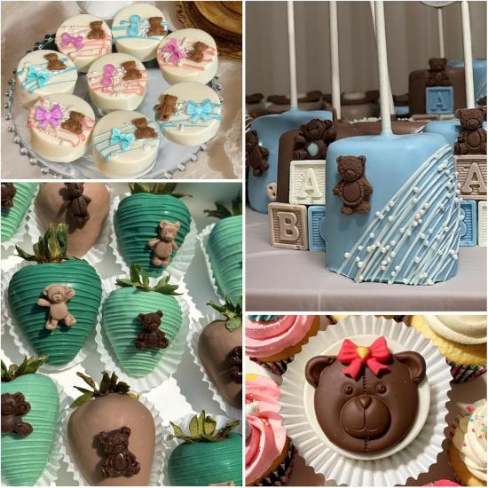 3 Pcs Bear Silicone Mold Fondant Bear Mold Candy Cake Bow Chocolate Molds for Cake Decoration, DIY Desserts, Cupcake, Fondant, Clay, Gum Paste