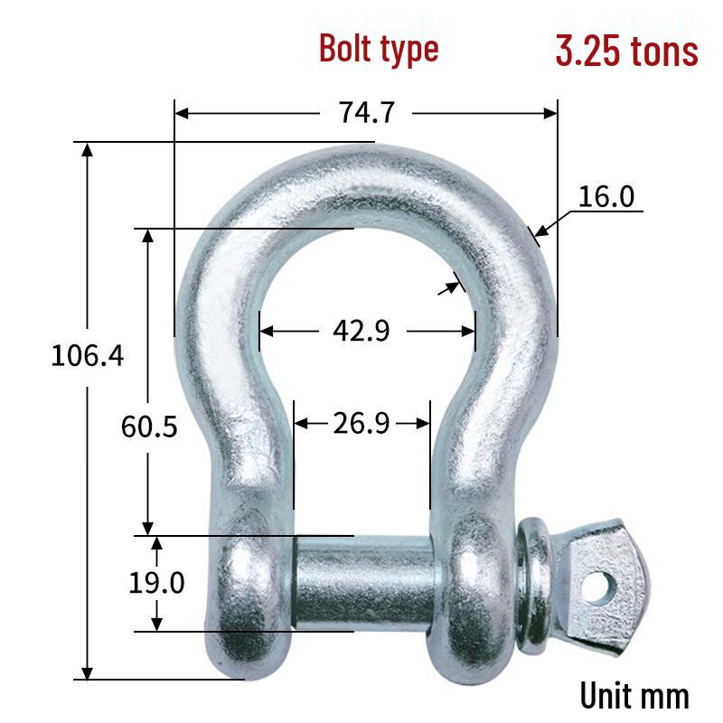Galvanized Bow Shackle for Marine & Lifting