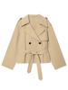 2026 Spring Women's Cross-border European & American Fashion Belted Shoulder Pad Short Windbreaker Jacket