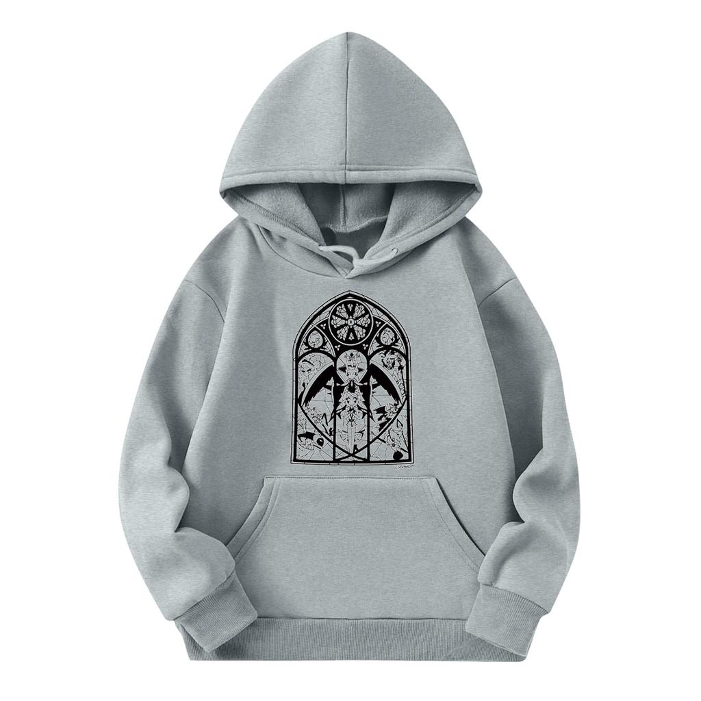 Barne Mote Lett Langermet Genser Med Lommer Trykk Hettegenser