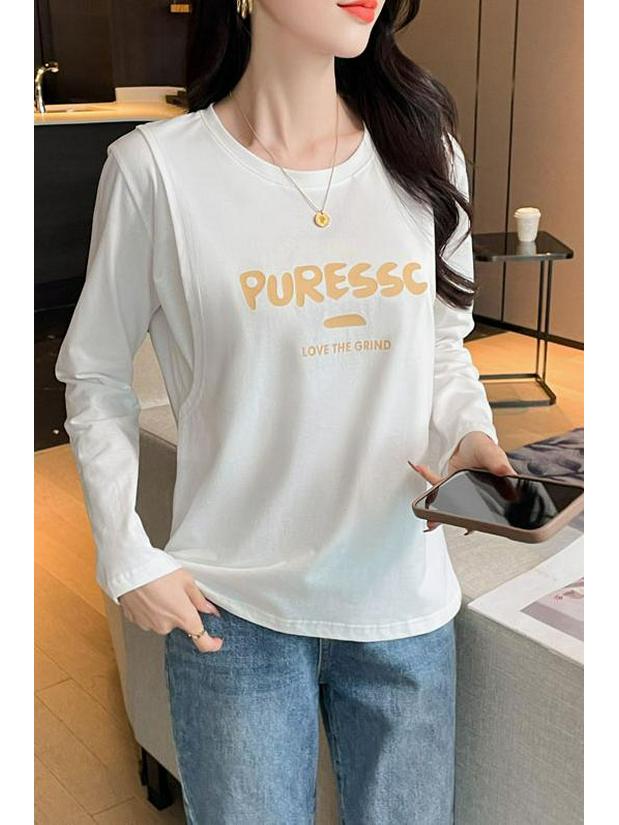 

Модная футболка для кормления после родов: Топ для кормления грудью на весну и осень для прогулок - Универсальная верхняя одежда в стиле горячей мамы 2XL [Recommended weight: 130-150 lbs]