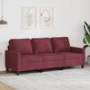 Vidaxl 3-Seater Sofa, Wine Red, 180 Cm, Upholstered In Fabric