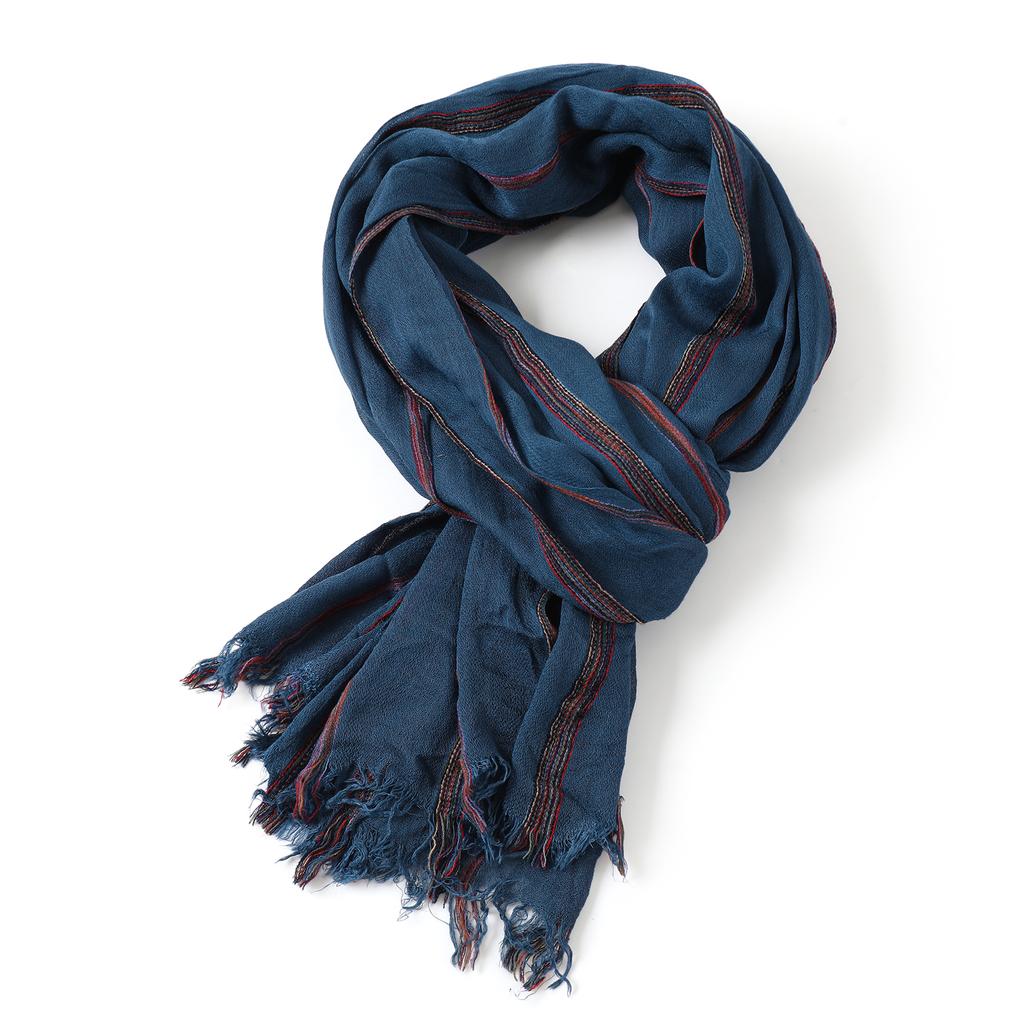 Cotton Linen Fashion Striped Men Scarf Autumn Winter Warm Scarves Short Tassel Bufanda Male Accessories Pashmina Shawl