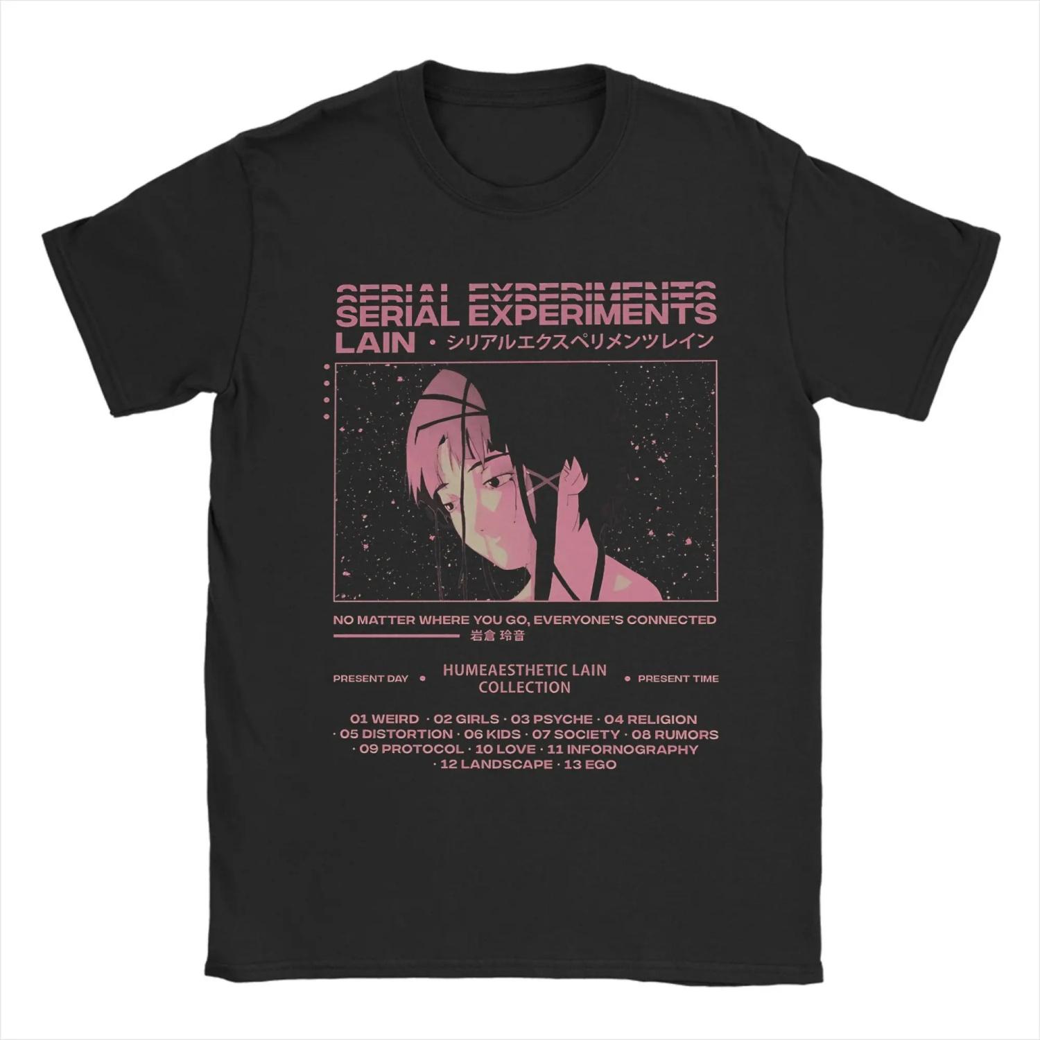 

Lain Cute T-Shirt Beach Harajuku T Shirts Men s Pure Cotton O Neck Plus Size 5XL Tees Short-Sleeved Vintage Tshirt S чёрный