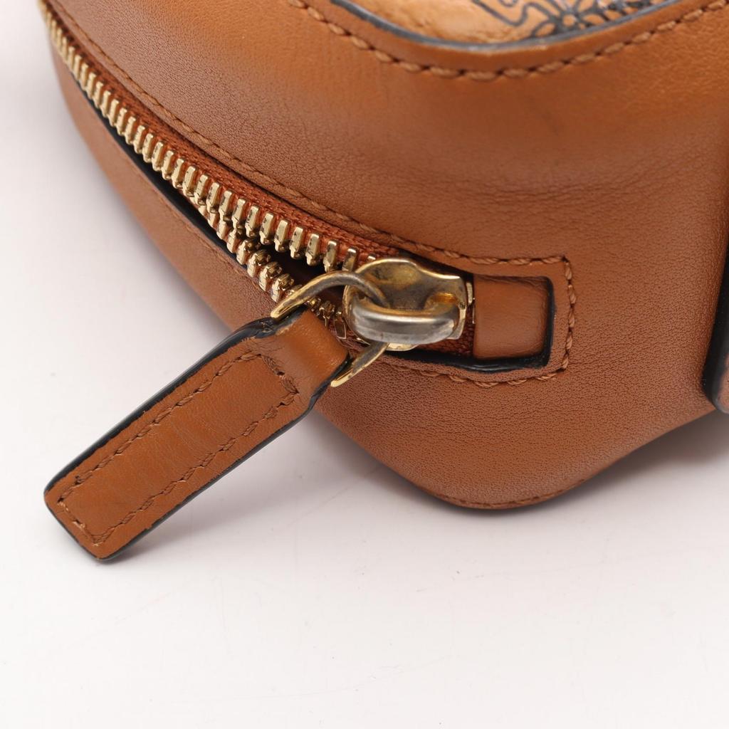 Used MCM Visetos 2WAY Handbag Leather Brown Black Used Women