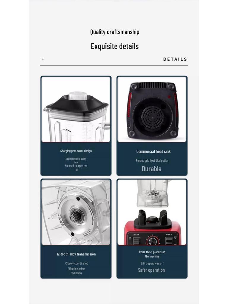 High-Power 2L Multi-Functional Blender for Home Use