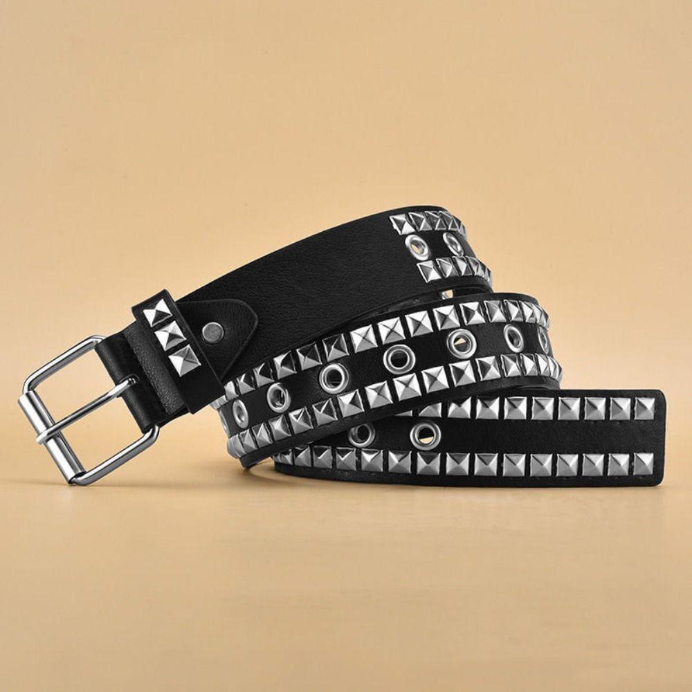 Wide Belt Y2K Leather Belt Vintage Punk Waistband Cool Rivet Waist Belt  Daily