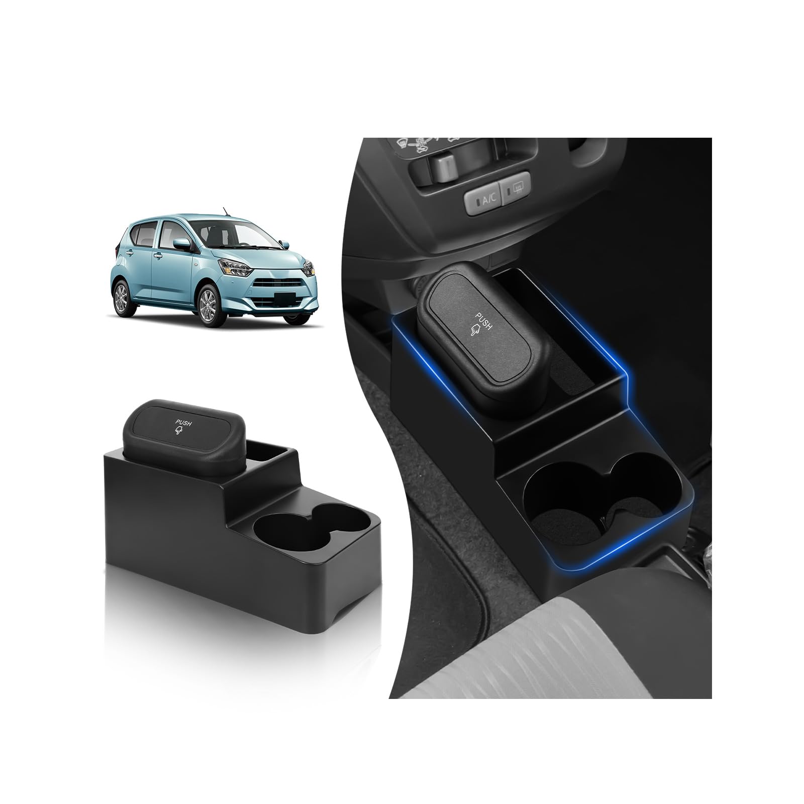 

for Daihatsu Mira Console Box with Trash Can and Two Drink Organizing Small Car Storage Interior Custom Floor Storage Easy Manufacturer with Daihatsu