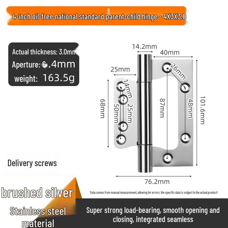 

Stainless Steel Silent Oil-Free Hinges for Furniture, Doors, and Windows