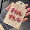 Spicy Girl 3D Almond Shape Blusher Color False Nails (24 Pcs) - Pure Desire Style, Removable Glue-On, Wearable Manicure