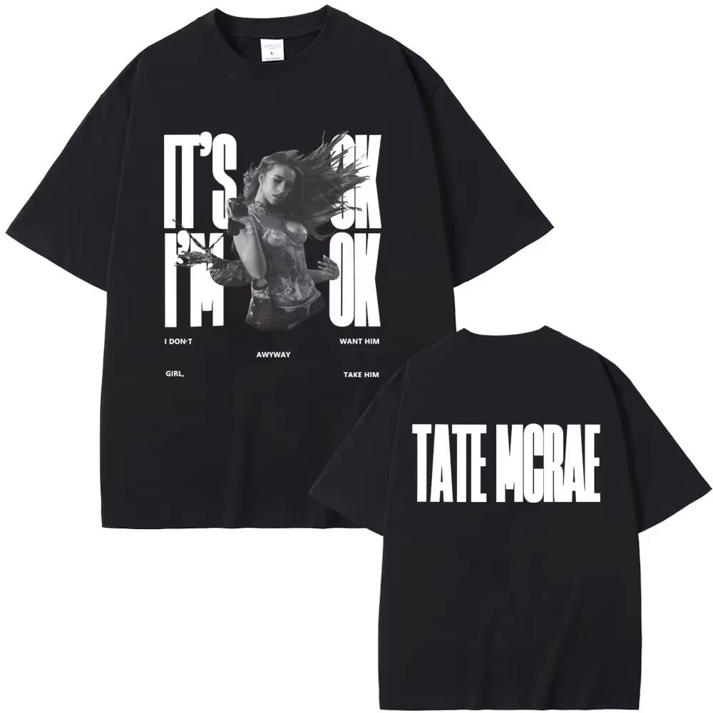 Singer Tate Mcrae T8 Graphic T Shirts Men Women Fashion Vintage Trend Tshirt Summer Male Casual Oversized Crewneck Short Sleeve