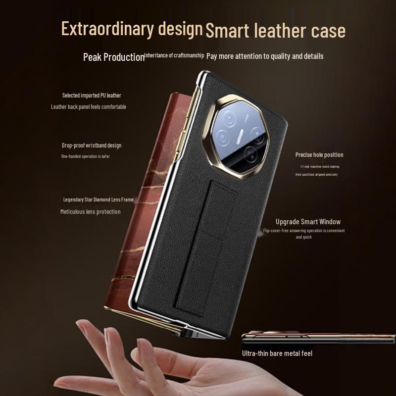 Huawei Mate XT Ultimate Design Etui z klapką z prawdziwej skóry
