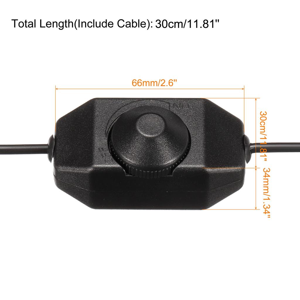 Uxcell LED Strip Dimmer 5V DC USB Buchse auf Stecker Verlängerungskabel mit Drehschalter-Controller für LED-Streifen Schwarz Schalter, Lichter,