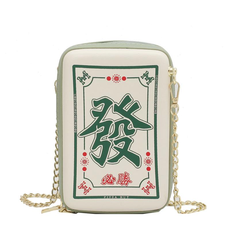 

Funny personality small bag women 2025 new design ins Internet celebrity mahjong chain shoulder crossbody small square bag tide