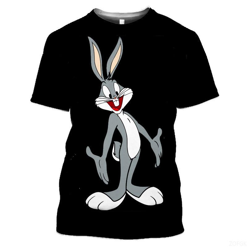 Summer men s short sleeved round neck casual cartoon anime 3D digital printed T-shirt men s top S