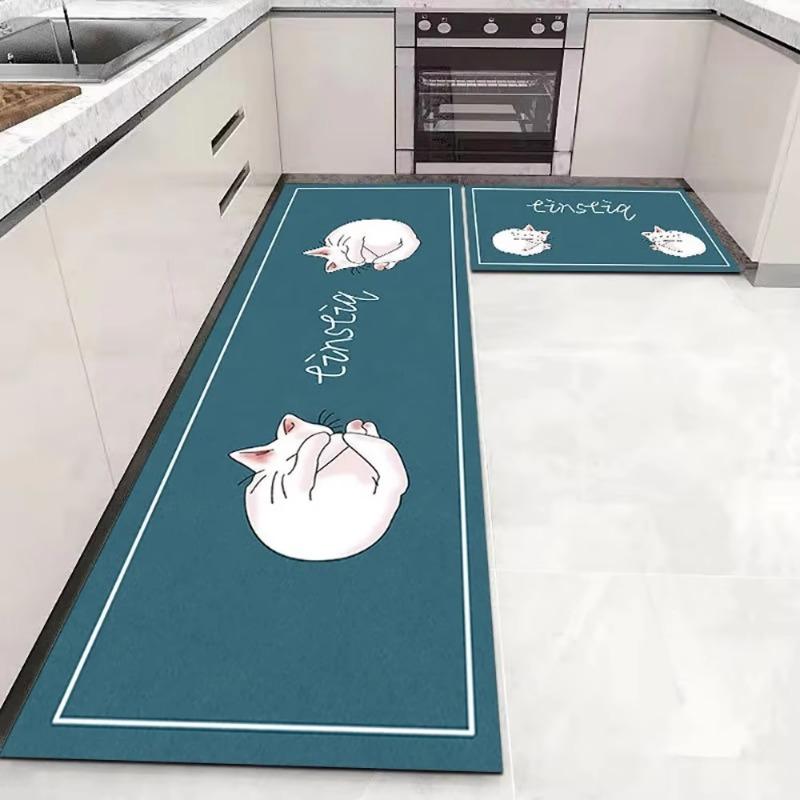 Kitchen Pvc Mat Leather Waterproof Carpet Non-slip Floor Mats Oil-proof Home Decoration Long Area Rug Alfombra De Cocina