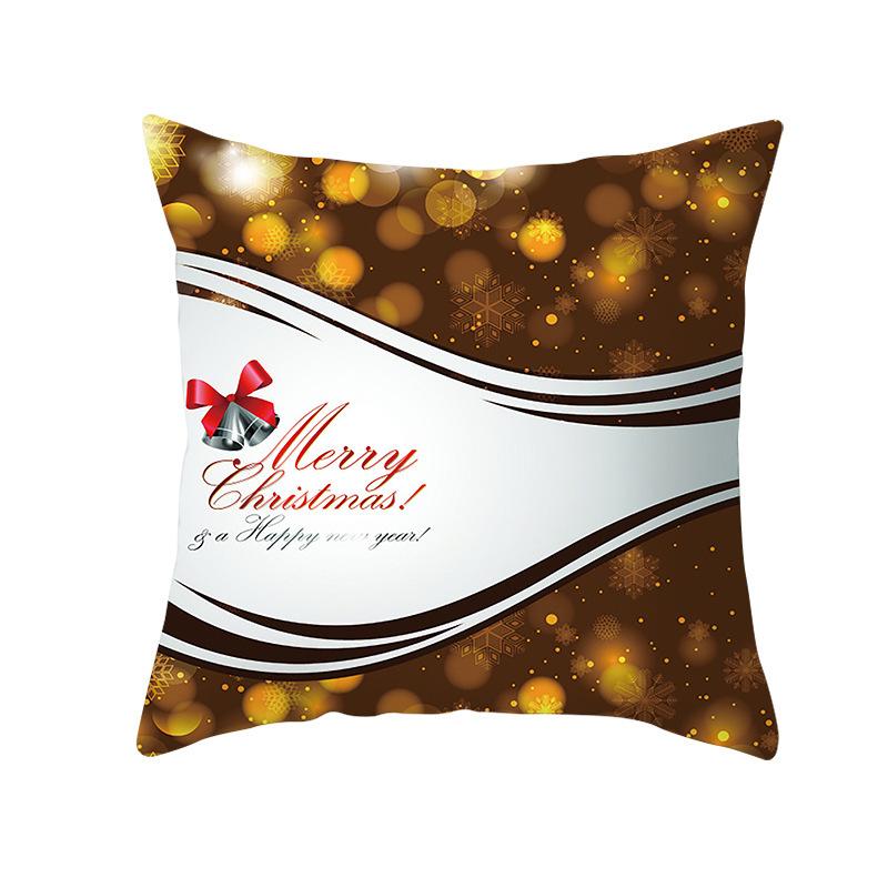 New Christmas Golden Ball Bell Pillow Cover Sofa Car Office Seat Cushion  Gold Series  Holiday Home Decoration