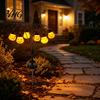 Festive Outdoor Yard Ornaments Solar Pumpkin Halloween Light, LED Scary Jack-o-Lantern Swaying Garden Stake Powered Jack-o-Lanterns Waterproof Pathway