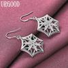 925 Sterling Silver Wedding Jewelry Hexagon Earrings