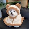 Thick Fleece Pet Cape Cloak Bear Ear Design Pet Sleeping Blanket  for Small Medium Cats Dogs