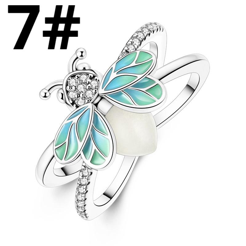 Authentic Luminous Firefly Charms Bee Light Bulb Bead Ring Earrings Fit Copper Bracelets Diy Cultural Jewelry Gift