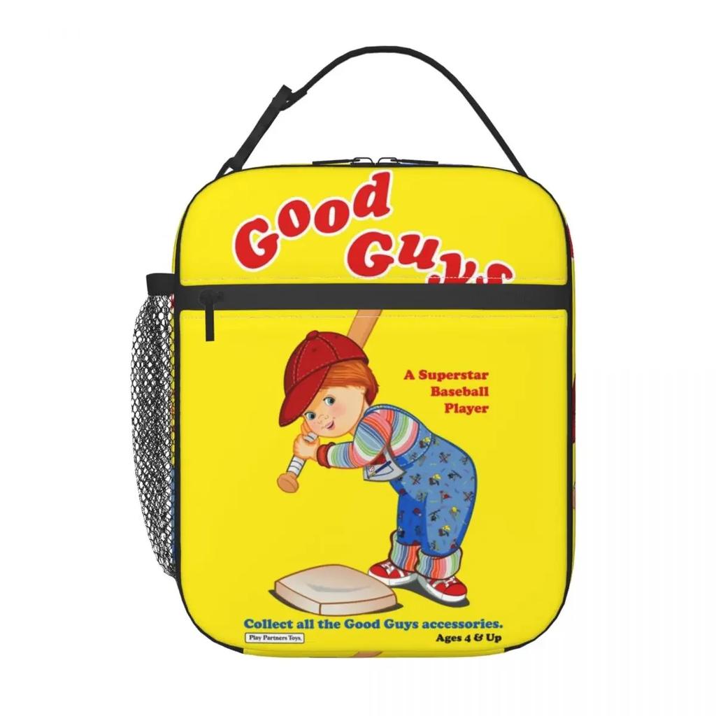 Good Guys Baseball Player Resuable Lunch Boxes Leakproof Child's Play Chucky Thermal Cooler Food Insulated Lunch Bag Kids School