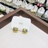 Textured Folded Metal Ball Earrings Women's Vintage Luxury Korean Style Jewelry Accessories Round Ball Earrings