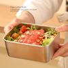 Nerezová ocelová nádoba na čerstvé potraviny, obdélníkový piknikový bento tác, úložný box do lednice s mrazákem, restaurační talíř