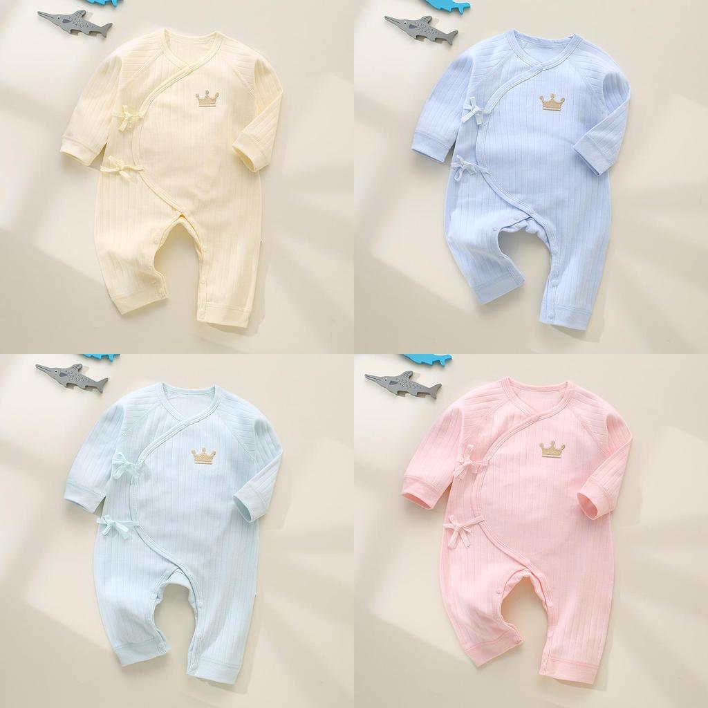 Baumwoll-Baby-Strampler Ohne Gleichheitszeichen Mit Krawattenverschluss Für Neugeborene Und Säuglinge
