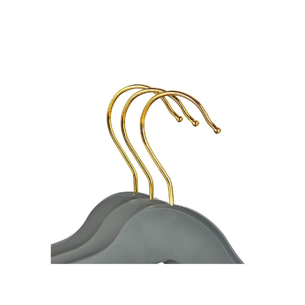 A Plus Boxed Wooden Look Hanger 12 Pieces Black Silver Clothes Hanger Trousers Shirt Hanger