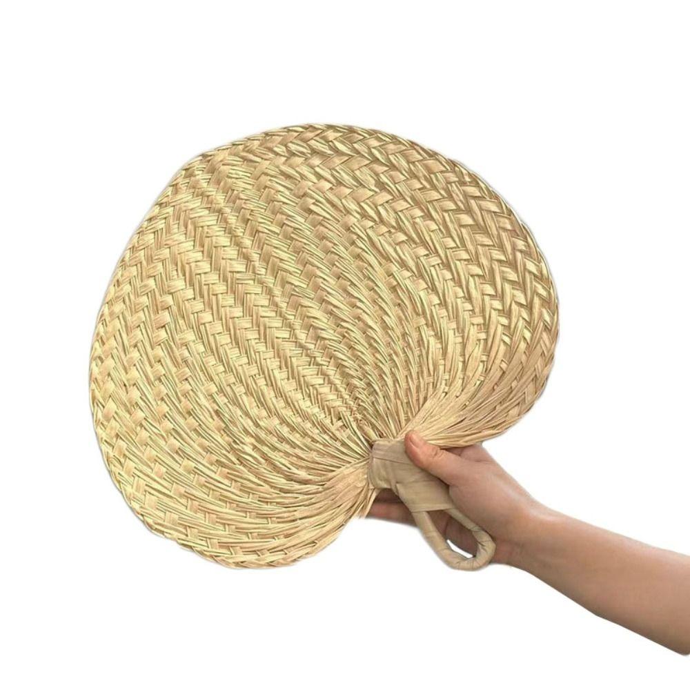 Artistic Home Decoration Palm-Leaf Fan Handmade Lightweight Rattan Fan Portable Artistic Straw Fan Summer