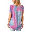 Women Short Sleeve Tie Dye T-shirt Plus Size Ladies Summer Casual Loose Tunic Tops