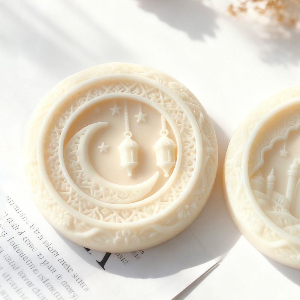 Round Moon Scented Candle Decoration Silicone Mold Diy Crescent Diffuser Stone Plaster Abrasive