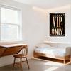 VIP Only Gold Border Star Textured Metal Tin Sign with Holes for Club Cafe Home Bar Decor Exclusivity Premium Plaque