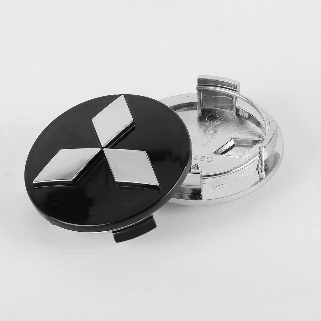 Tapacubos Originales 4 Piezas 60MM Logo Emblema para Rueda Central de Mitsubishi Ralliart Pajero EX Lancer Outlander Competition