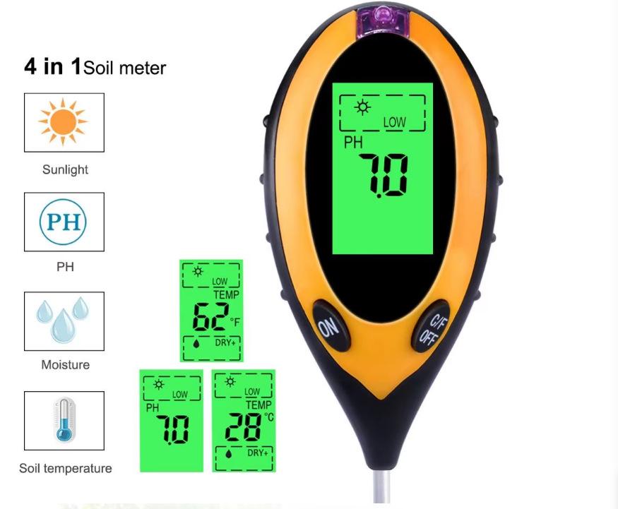 Soil Moisture, pH, and Light Sensor for Plants